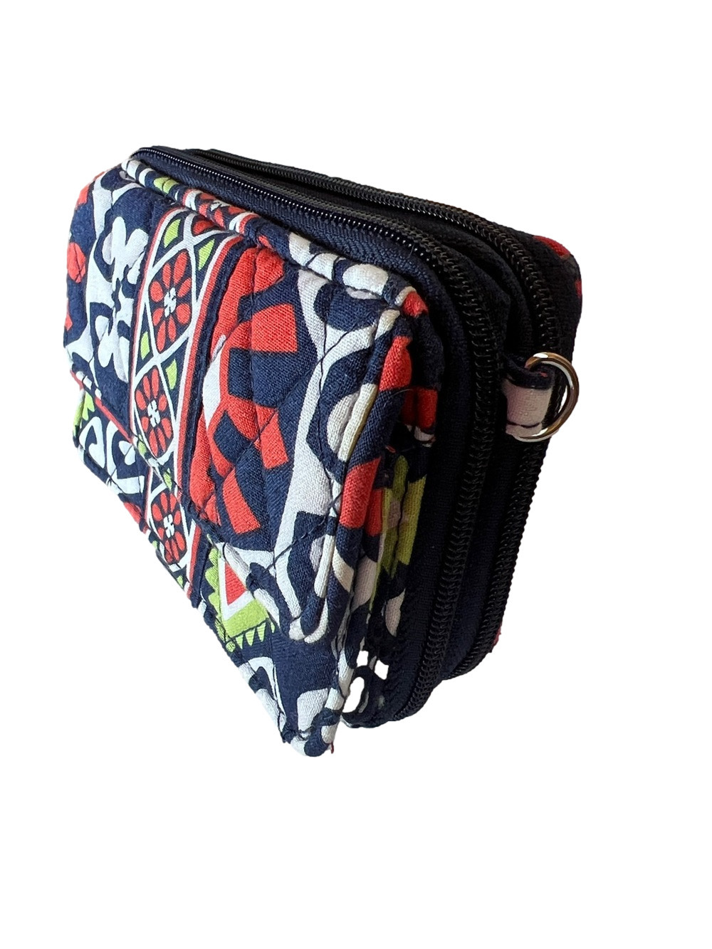 Vera Bradley Sun Valley Retired Navy Geometric Quilted Compact Wallet - Picture 4 of 9